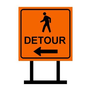 Detour Ahead Right Arrow