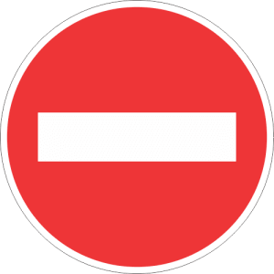 R3 - No Entry Road Sign